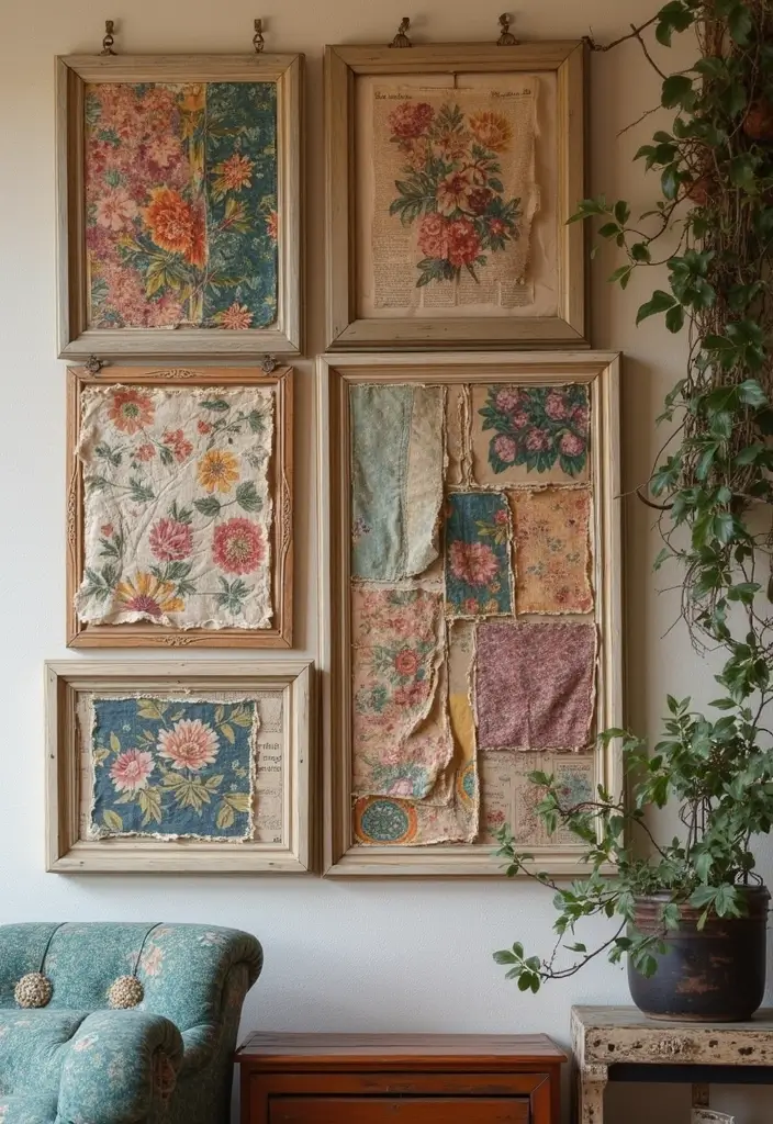 30+ Handmade Room Decor Ideas To Personalize Your Space 7 30+ Handmade Room Decor Ideas To Personalize Your Space - 3. Vintage Fabric Wall Art