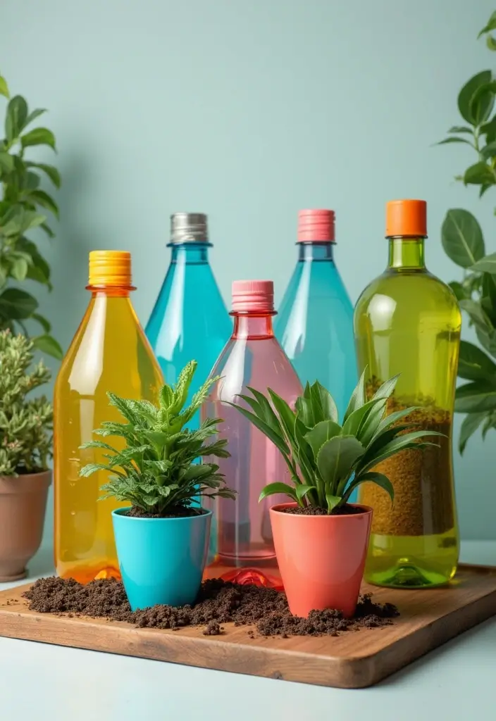 30+ Handmade Water Bottle Decor Ideas To Recycle Creatively 4 30+ Handmade Water Bottle Decor Ideas To Recycle Creatively - 4. Colorful Plant Watering Globes