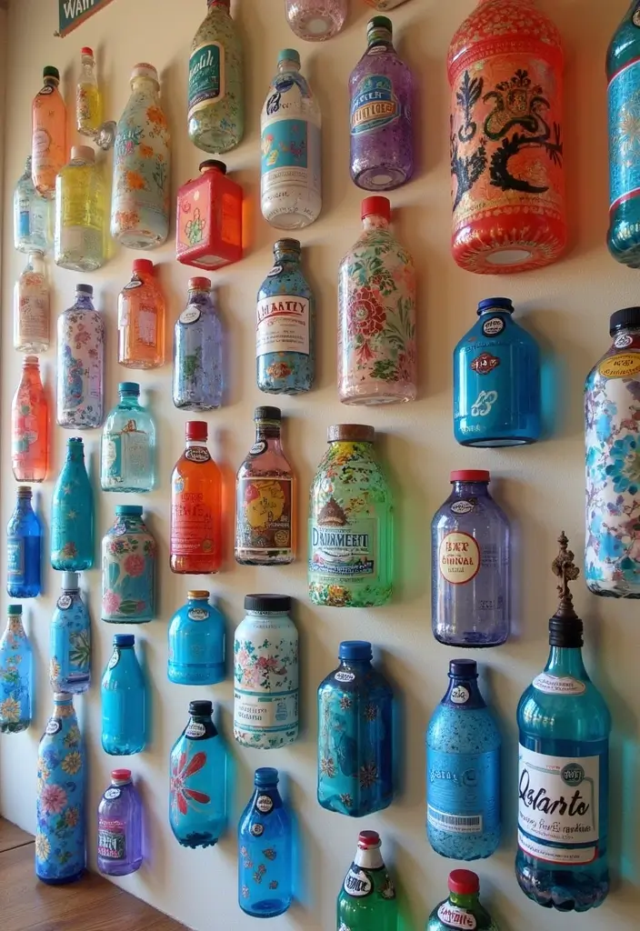 30+ Handmade Water Bottle Decor Ideas To Recycle Creatively 5 30+ Handmade Water Bottle Decor Ideas To Recycle Creatively - 5. Wall Art Gallery